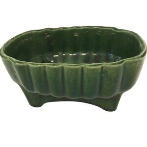 VTG UPCO Ungemach Pottery Co 370 USA Green 6" Ceramic Planter Original Label MCM